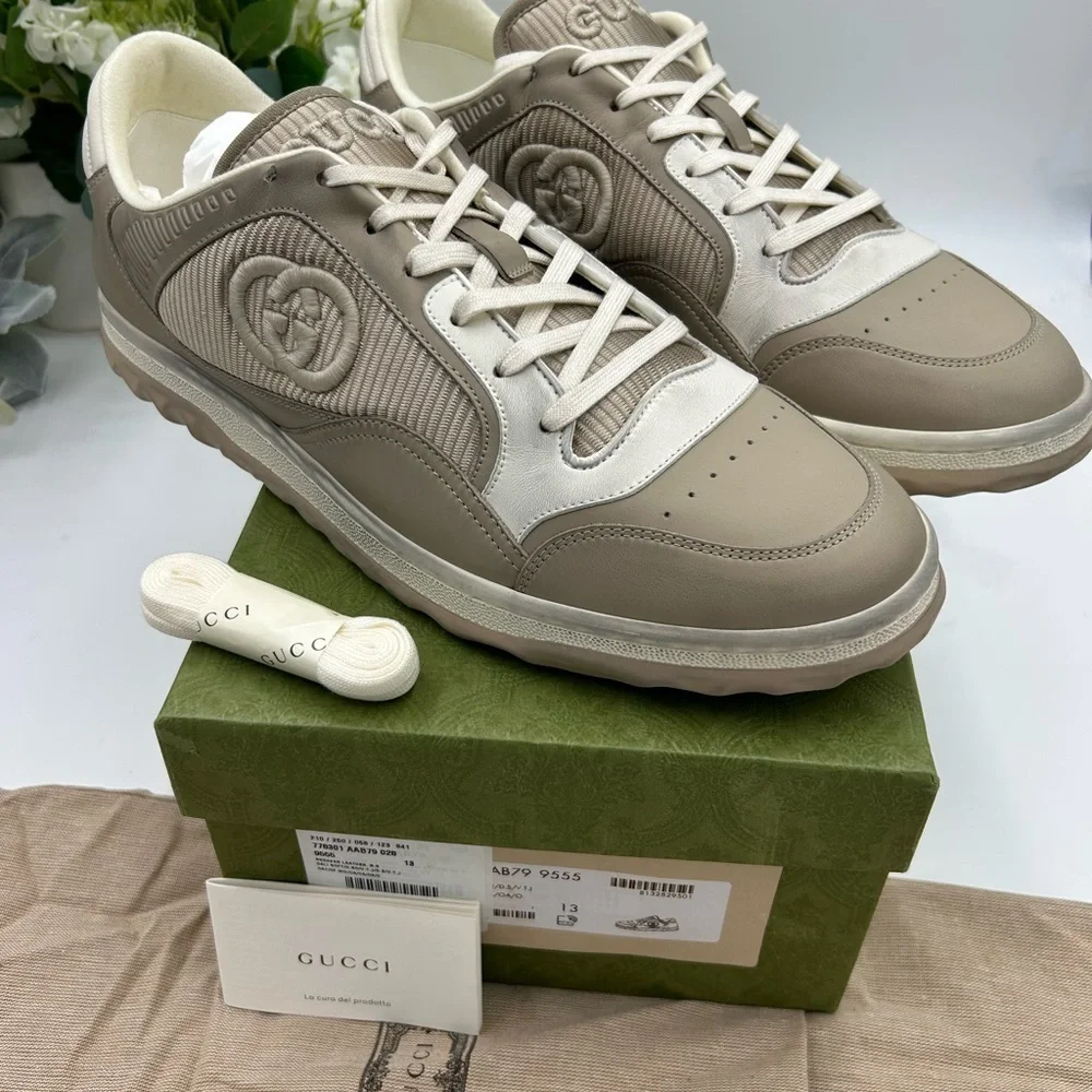 Men's Gucci, Mac 80 dune colorway low top sneakers size 13 made in Italy